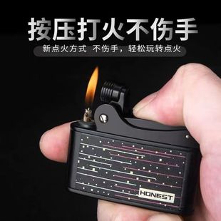 百诚原装煤油机磕头打火机一键点火耐用便携复古个性按压砂轮防风