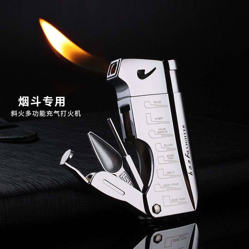 SPUNK烟斗专用斜火打火机充气体带烟斗工具多功能创意点雪茄一体