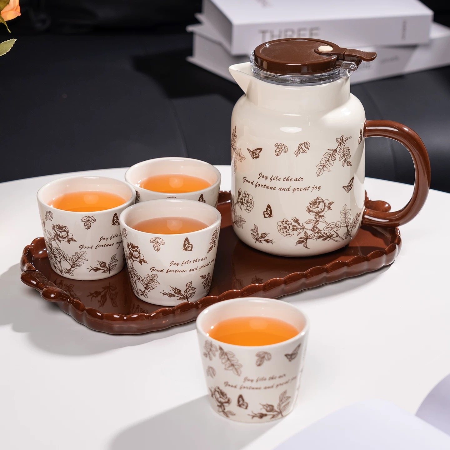 中古风陶瓷泡茶壶茶具套装客厅家用茶杯子乔迁新居搬家结婚礼物,餐饮具,水具套装,淘宝优惠券,粉丝福利购,淘宝优惠卷