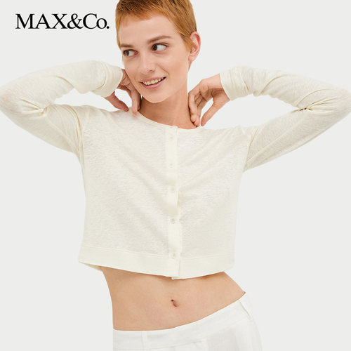 MAX&Co.春夏亚麻平纹毛衣针织开衫6951014502maxco