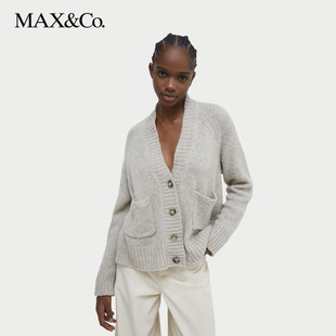 MAX&Co.羊毛羊绒混纺毛衣开襟衫 6346014402