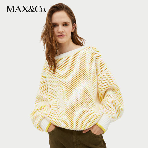 春夏圆领落肩针织衫毛衣