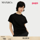 MAX&Co.夏季 不对称宽松休闲通勤正肩纯棉短袖 T恤女6946054102