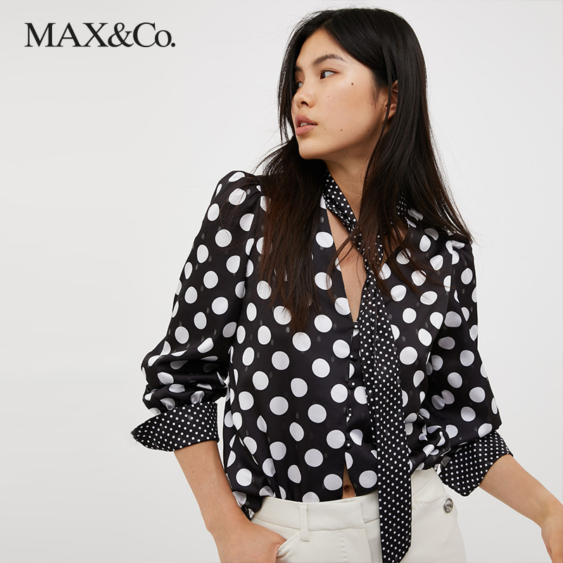 MAX&Co.春夏 波尔卡圆点缎面感衬衫7111013003002