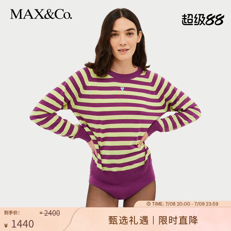 羊毛条纹拼色毛衣针织