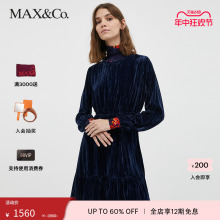 MAX&Co.新品 纹理丝绒连衣裙7224161003003maxco