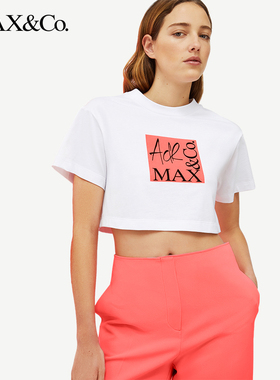 MAX&Co.De-Coated棉质logoT恤3974043203001