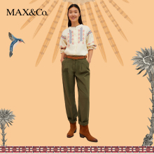 MAX&Co.2024春夏新款 maxco CHUFY合作系列刺绣亚麻衬衫