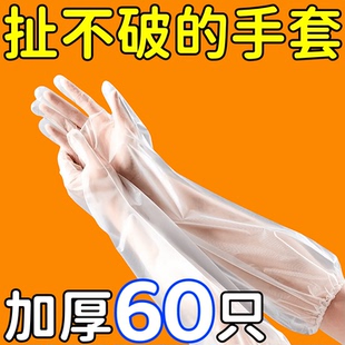 手套 一次性手套加厚长臂女厨房洗碗洗菜家务透明家用卫生餐饮长袖