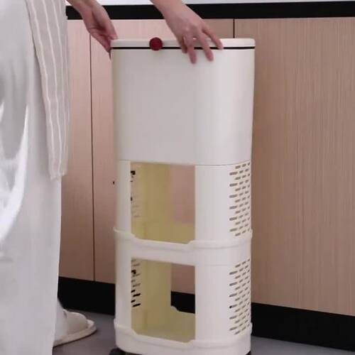 免弯腰多功能带盖带轮厨