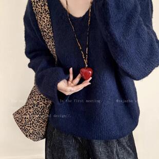 镂空花朵爱心项链女春夏2025新款长款韩系毛衣链时尚感设计感小众