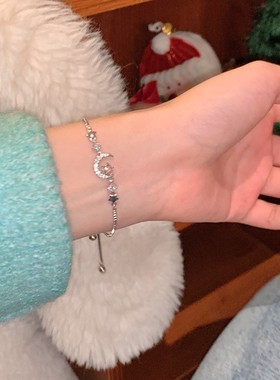 轻奢星月锆石手链女摘星揽月小众独特设计手串时尚气质百搭手饰女