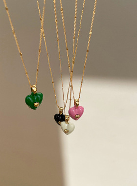 爱心项链轻奢小众2023年新款女夏天设计感锁骨链配饰装饰颈链