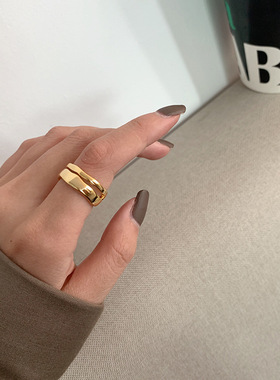 日系cherrykoko个性时尚开口波浪指环戒指女ins新潮简约冷淡风