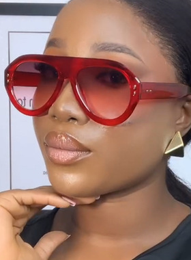 日系cherrykoko大框蛤蟆镜太阳眼镜前卫复古ins街拍走秀太阳镜