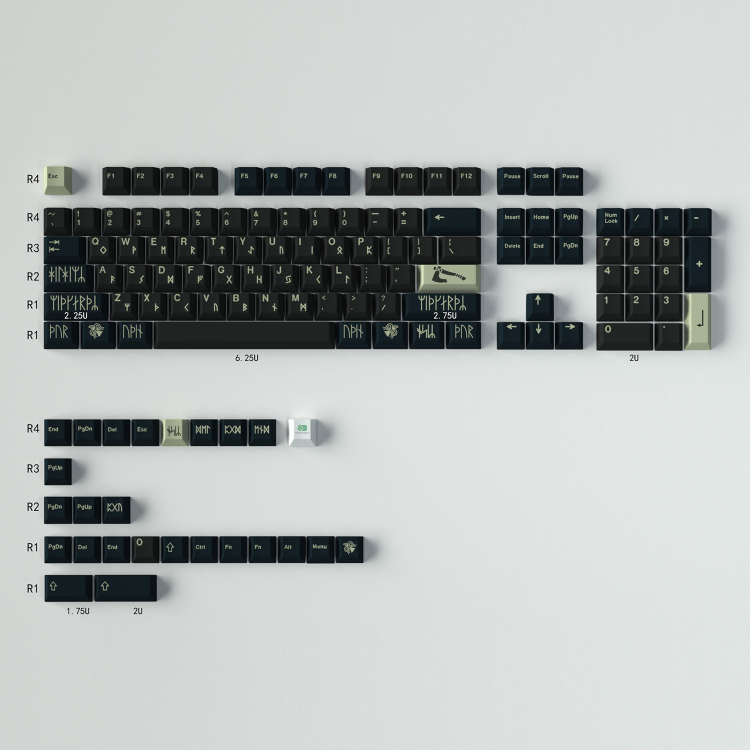 GMK APOLLO|NORTH|METROPOLITAN 기계식 키보드 키캡 짙은 회색 소형 원래 높은 PBT 승화 세트