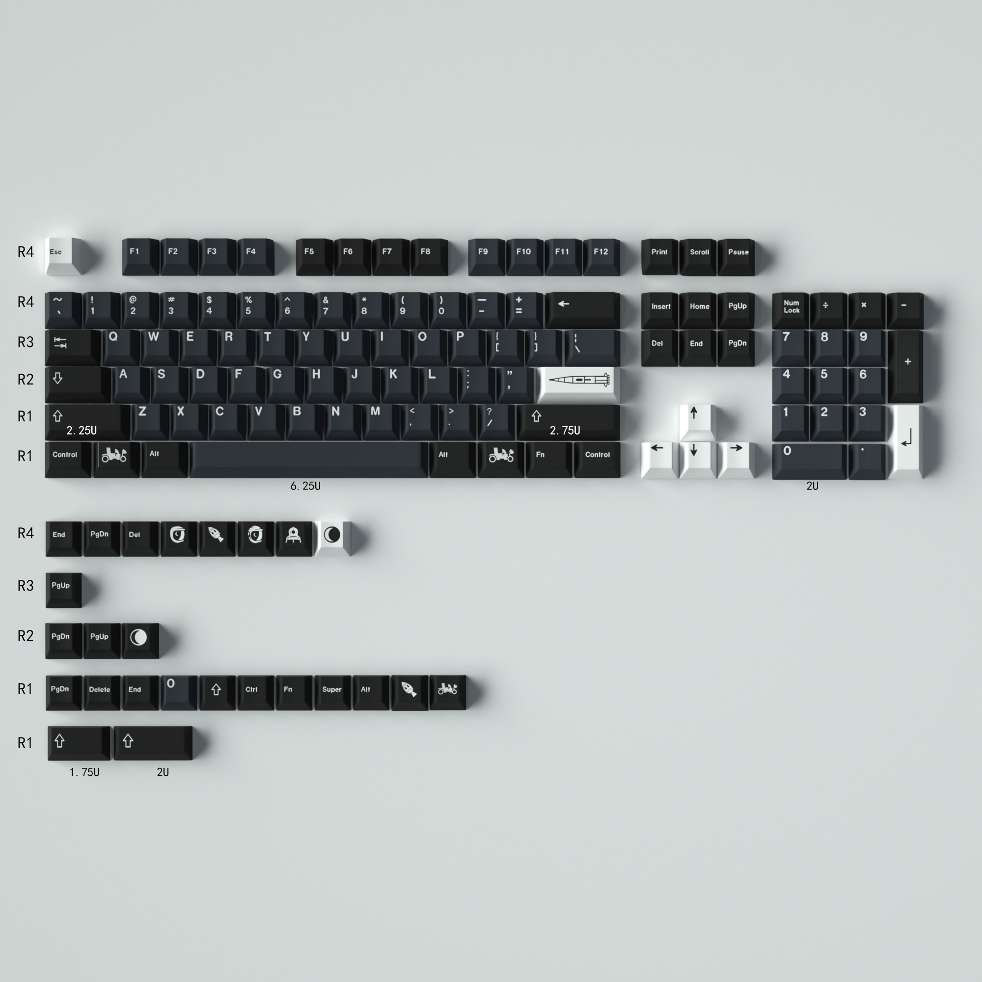 GMK 아폴로 129 키 기계식 키보드 키캡 PBT 승화 체리 원래 높이 적응 61 68 75