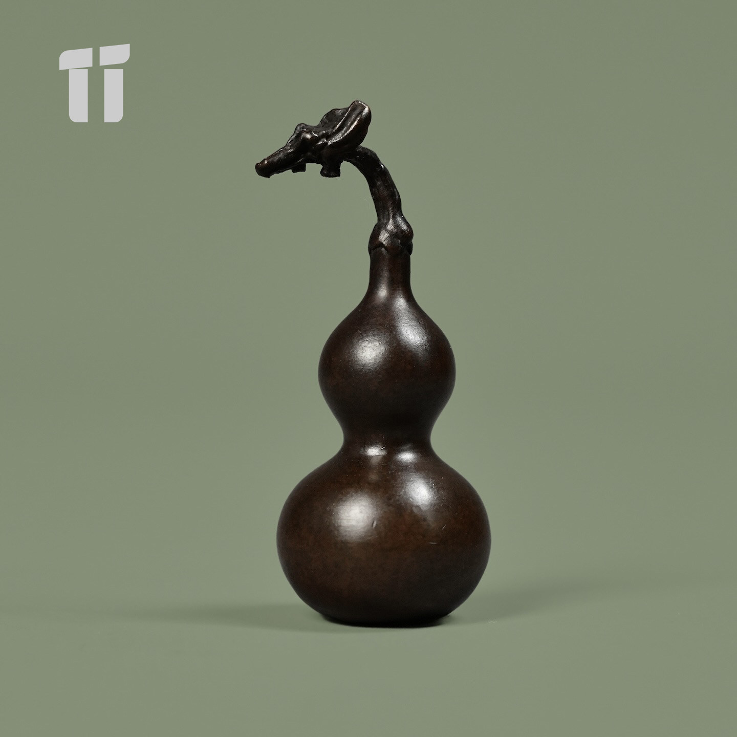 铜葫芦茶宠茶玩摆件 龙头葫芦镇纸手把件茶桌文玩铜把件