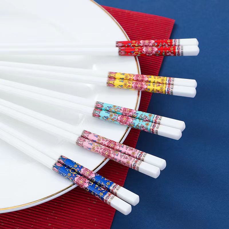 景德镇珐琅彩色陶瓷筷子