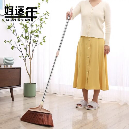 家用加长扫把不沾头发不弯腰长柄软毛笤帚不锈钢扫帚耐用清洁扫把