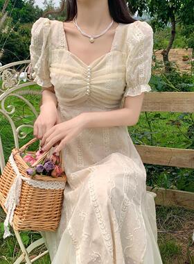 森系连衣裙茶歇法式桔梗初恋裙复古温柔可盐可甜chic裙子仙女超仙