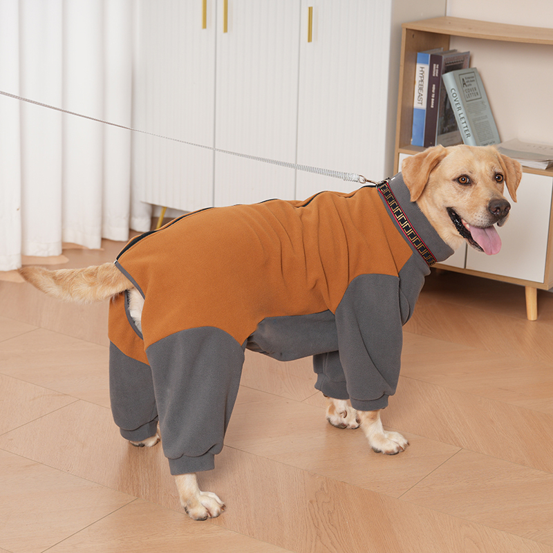 可牵引四脚衣大型犬狗狗衣服秋冬款拉布拉多金毛中型全包加绒保暖