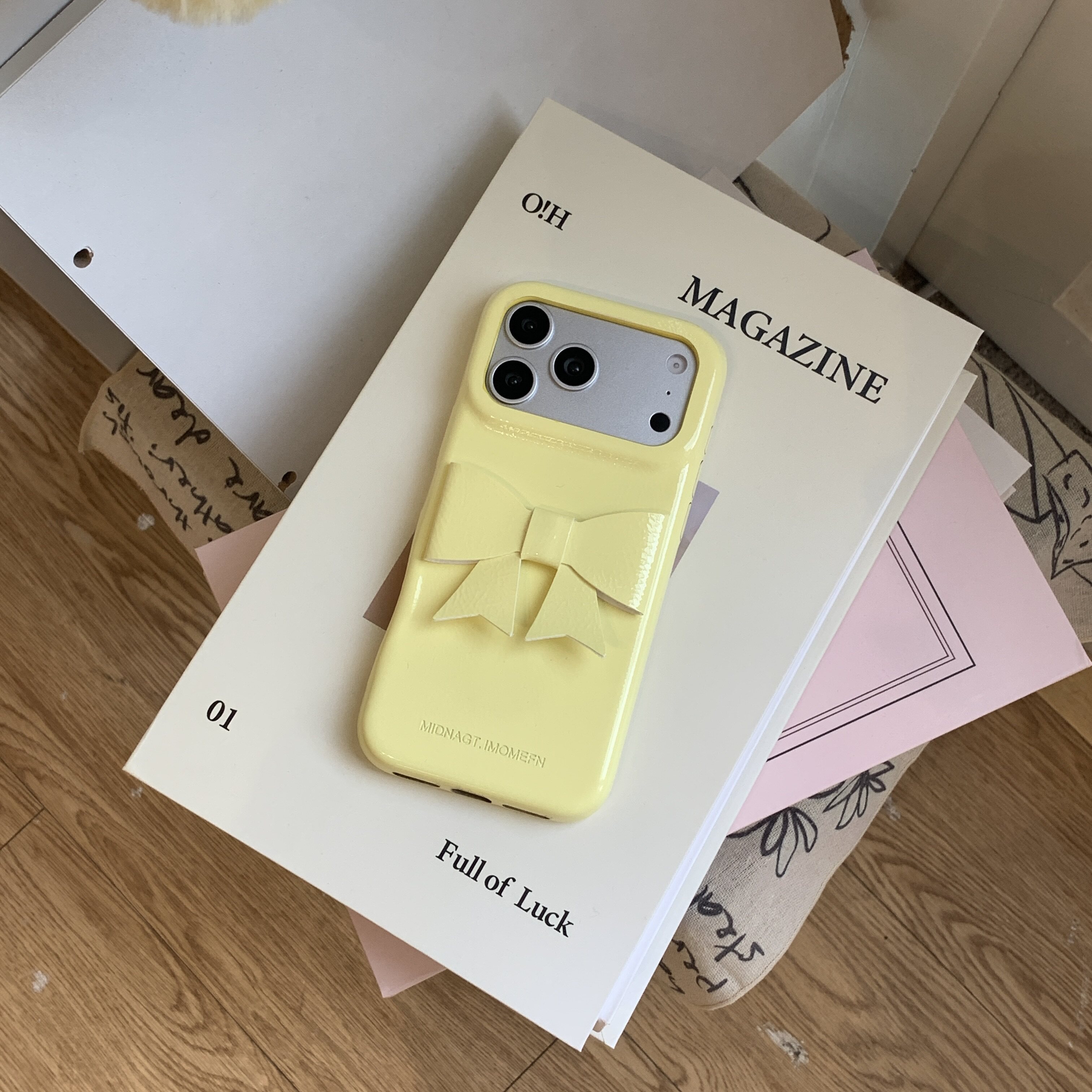 韩系ins风蝴蝶结字母皮质手机壳iPhone16小众适用苹果17promax甜美少女心15pro个性14名媛风16promax小清新女