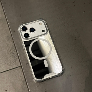 个性磁吸镜面iPhone17promax手机壳17Air补妆镜子16pro防摔15高级感14/13高级感12pro适用三星S25Ultra保护套