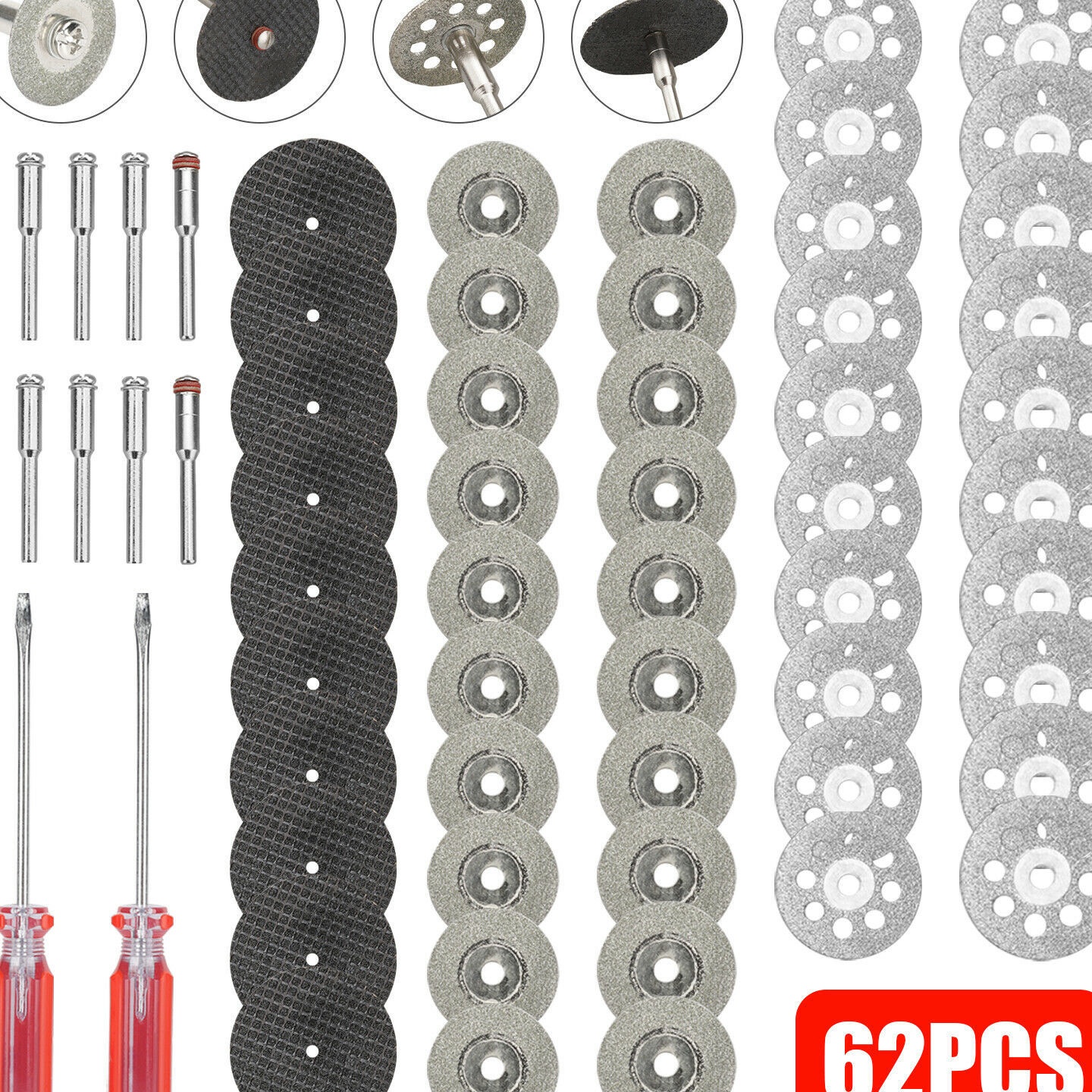 跨境62PC锯片套装金刚石锯片玉石锯片砂轮片双网片