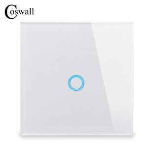 欧标86型触摸开关钢化玻璃面板 单火线带指示灯墙壁开关欧规插座