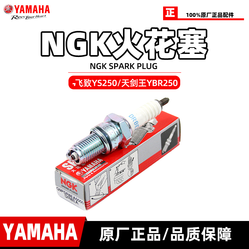 雅马哈飞致YS250 天剑王YBR250 TW225 ST225 DR8EA NGK正品火花塞 摩托车/装备/配件 摩托车火花塞 原图主图