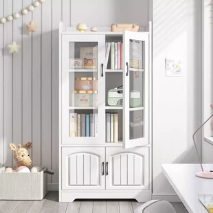 书架落地置物架靠墙一体储物柜儿童绘本架展示柜客厅柜子收纳书柜
