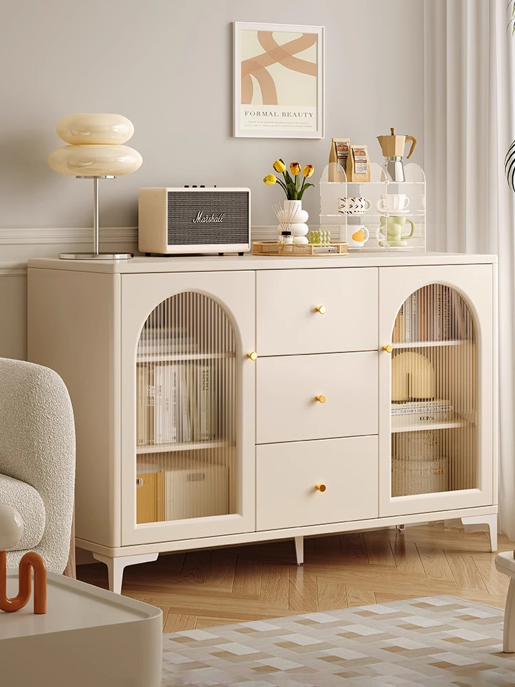 奶油风斗柜卧室抽屉柜靠墙储物柜