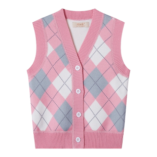 童装女童毛衣背心秋冬新款女宝宝加绒坎肩中大童上衣儿童针织马甲