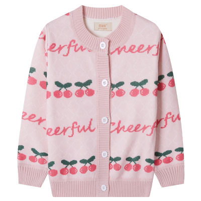 女童毛衣外套秋冬款加绒女宝宝洋气秋季儿童针织开衫中大童秋装