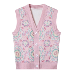 儿童毛线背心外穿女童中大童针织衫马甲加绒秋装宝宝马夹坎肩女宝