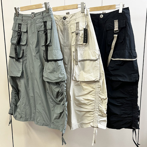 PRIDE 日本KING社 小牛皮拼接抽绳半身裙 廓形背心马甲