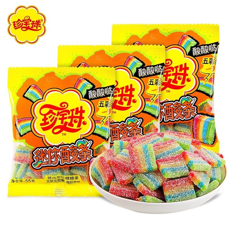 珍宝珠酸条软糖迷你彩虹水果糖图片