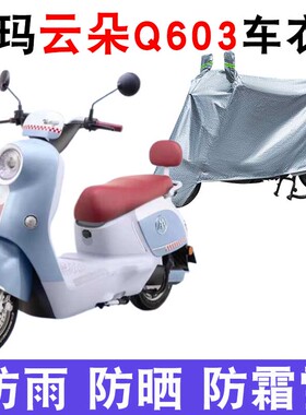 适用爱玛云朵Q603电动车防晒车衣罩AM1200DT-20W牛津布遮阳车罩