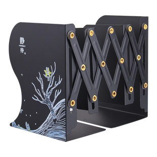可伸缩书立架创意高中生简约铁书架桌上学生收纳书靠书档书托简易办公桌面学生用加厚大号折叠书夹放书的架子