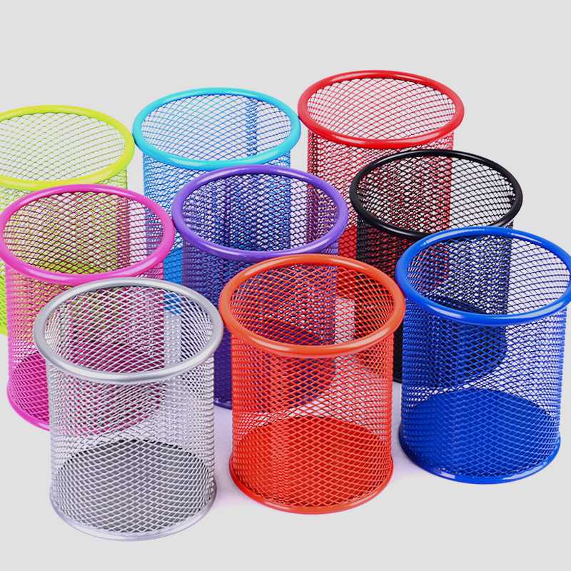 2个装笔筒圆形金属网格笔插笔类收纳简约网纹学生桌面创意时尚收纳筒笔盒大容量多功能简约笔桶文具办公用品,文具电教/文化用品/商务用品,笔筒,淘宝优惠券,粉丝福利购,淘宝优惠卷