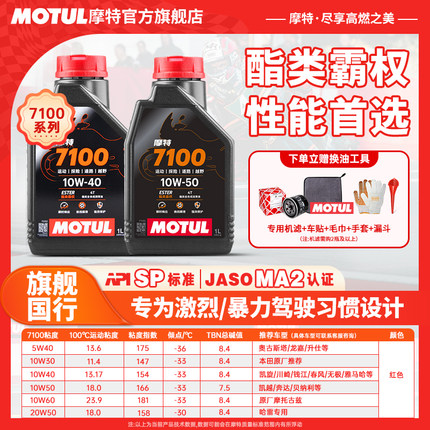 法国摩特7100酯类全合成4T摩托车机油5W40 10W30 10W40 10W/15W50