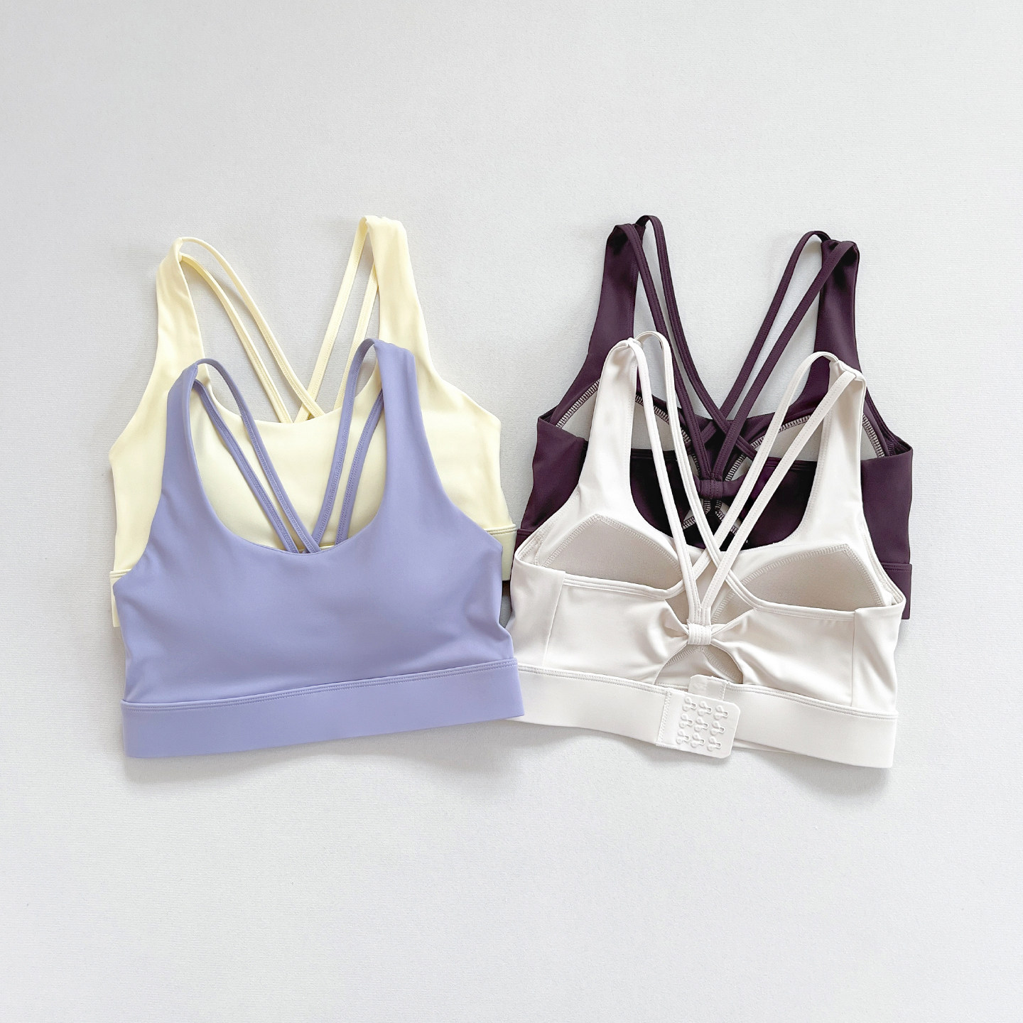 新款后背交叉运动内衣美背一体式文胸防震聚拢运动文胸吊带背心女