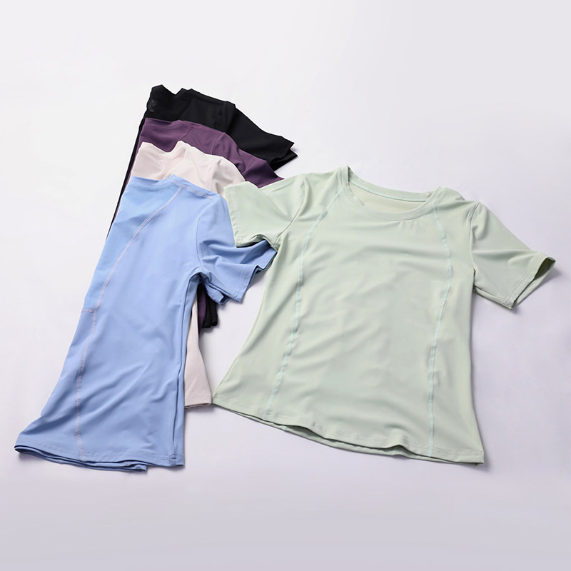 运动短袖T恤女夏季宽松跑步瑜伽服速干健身服T透气薄款显瘦
