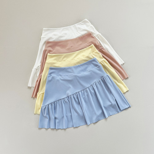 网球裙女速干透气运动短裙羽毛球瑜伽裙百褶裙防走光高腰半身裙