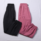 运动健身跑步训练外穿裤 松紧高腰宽松哈伦长裤 弹力速干吸汗透气裤