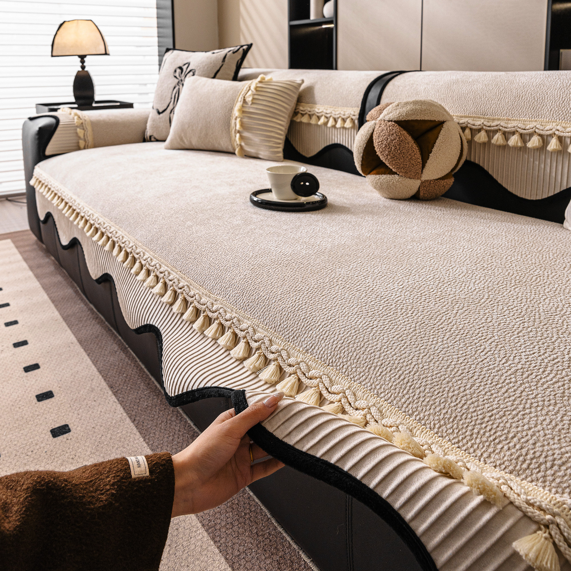 2026年新款四季通用沙发垫轻奢高级感简约现代雪尼尔一片式坐垫子,居家布艺,沙发垫,淘宝优惠券,粉丝福利购,淘宝优惠卷