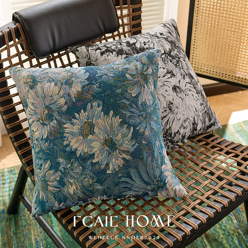 美式抱枕油画感轻奢高级感沙发客厅靠垫靠枕床头靠背超抱枕套