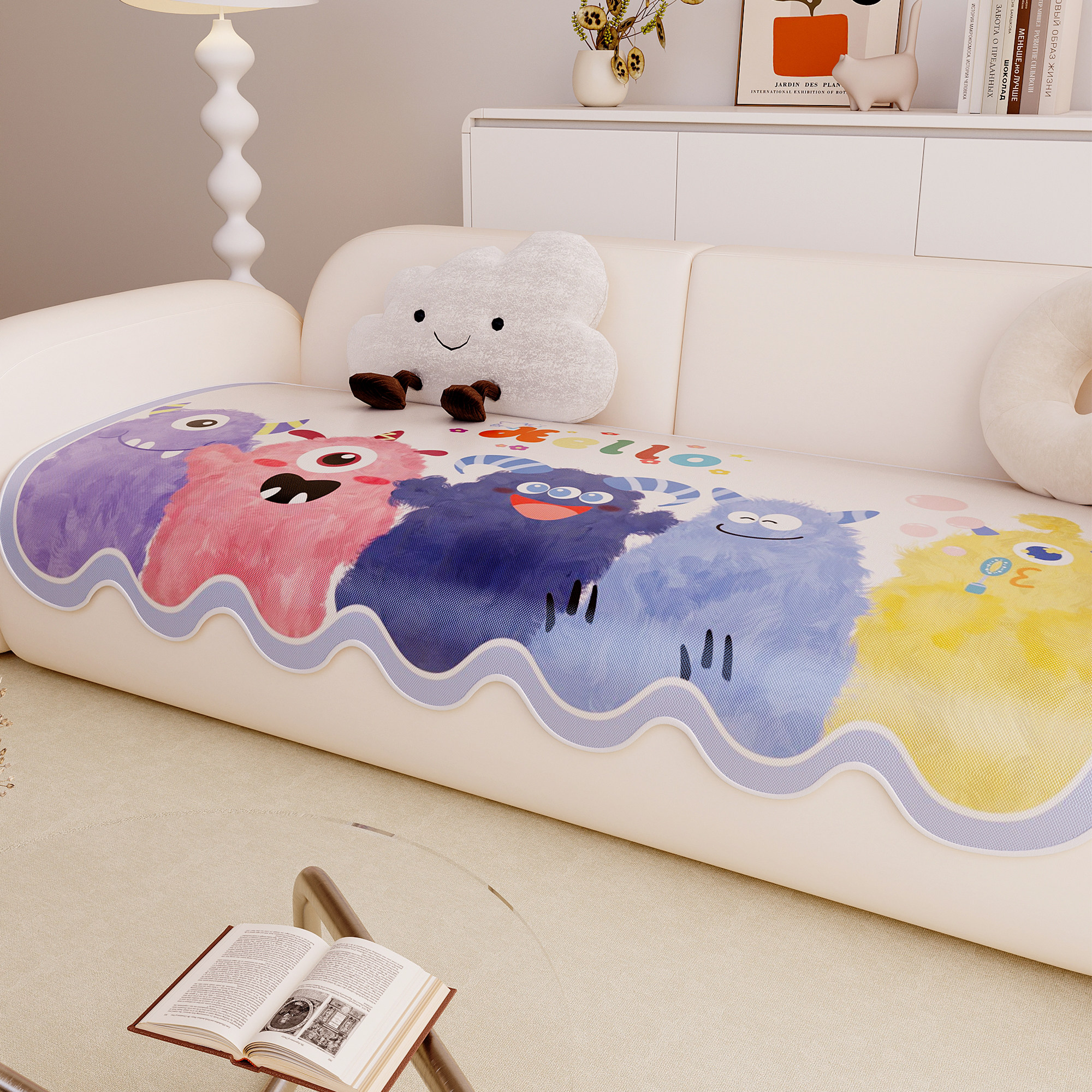 多巴胺夏季凉感沙发垫藤席2026新款异形夏天冰丝凉席垫子固定防滑