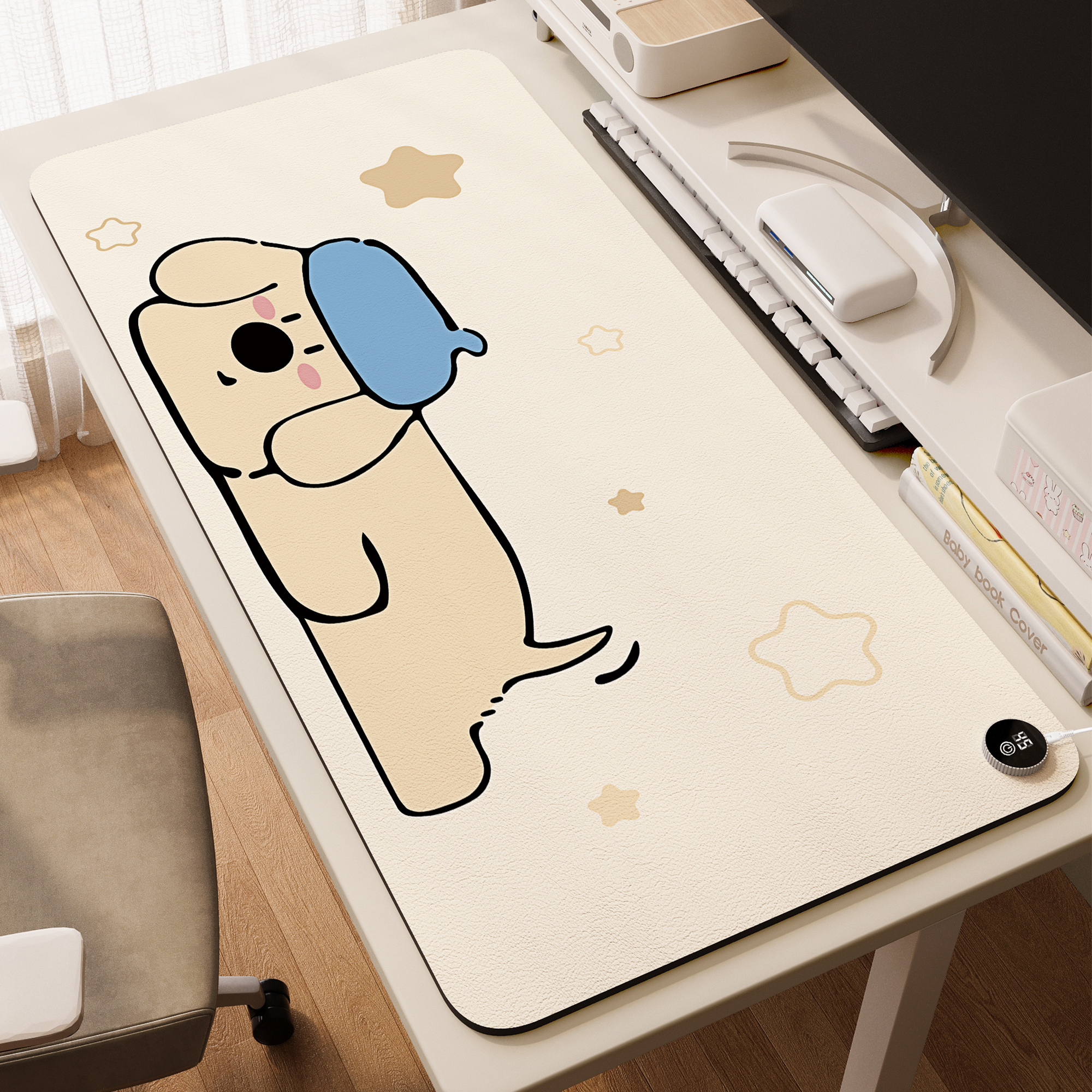 加热鼠标垫桌面发热垫桌垫暖手垫